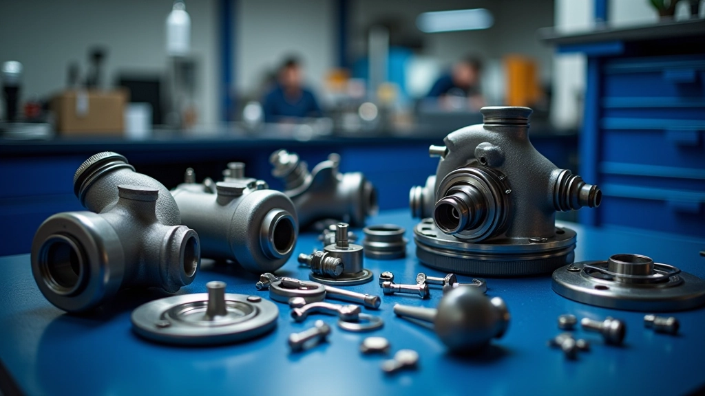 Turbocharger components on workshop bench during rebuild