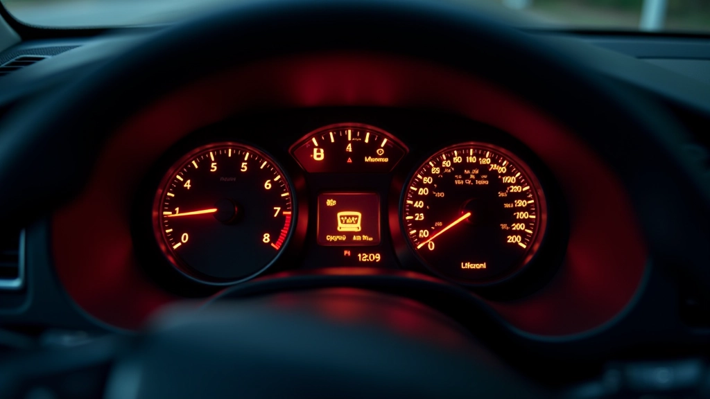 Engine performance dashboard showing warning indicators and fault codes