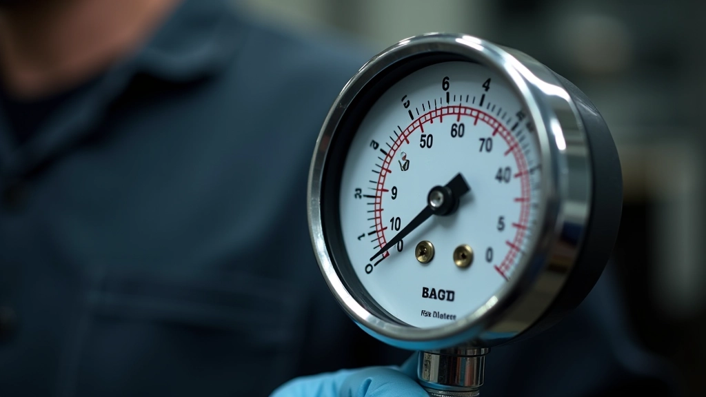 Boost pressure gauge reading on turbocharger diagnostic display
