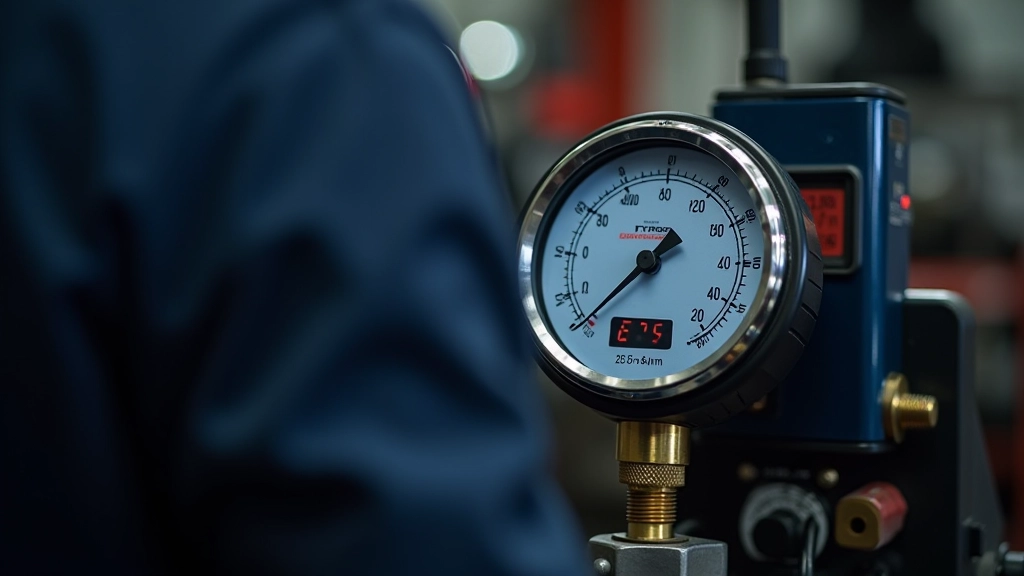 Boost pressure diagnostic test equipment in workshop