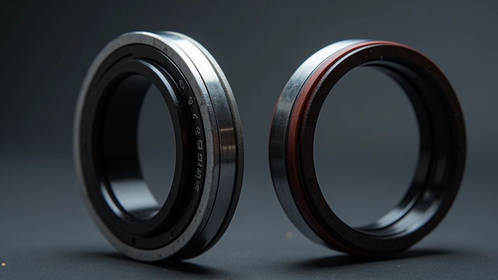 Oil seals showing carbon ring faces and metal backing in turbo cartridge assembly