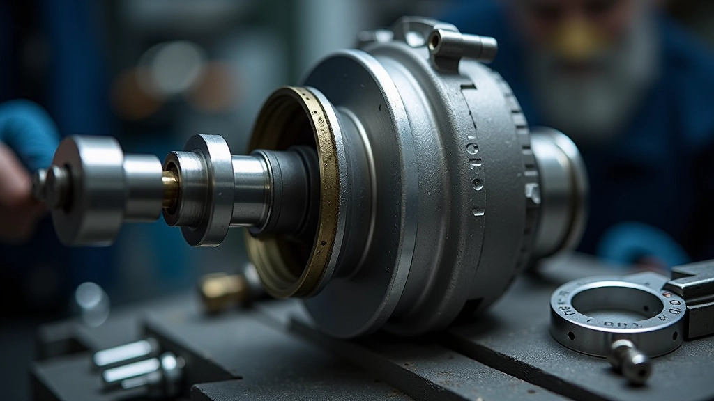 Detailed turbocharger cartridge rebuild process with precision measurement and assembly work